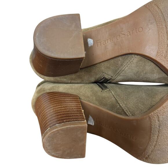 Franco Sarto Dorinda Womens Beige Chunky High Heel Ankle Boots Booties sz 9 - Picture 14 of 16